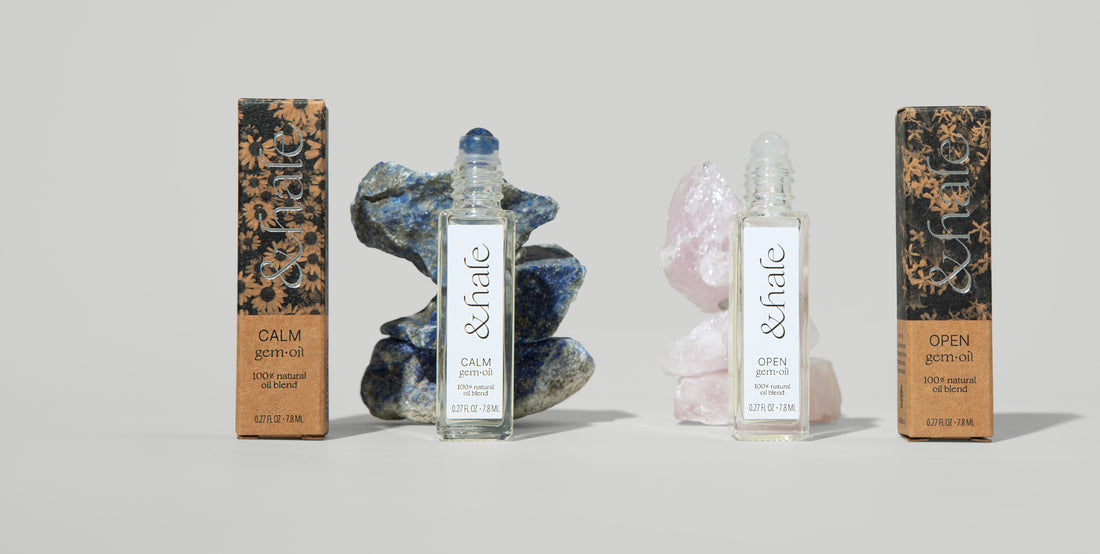 Mindful Duo: Calm & Open Gem-Oil Set