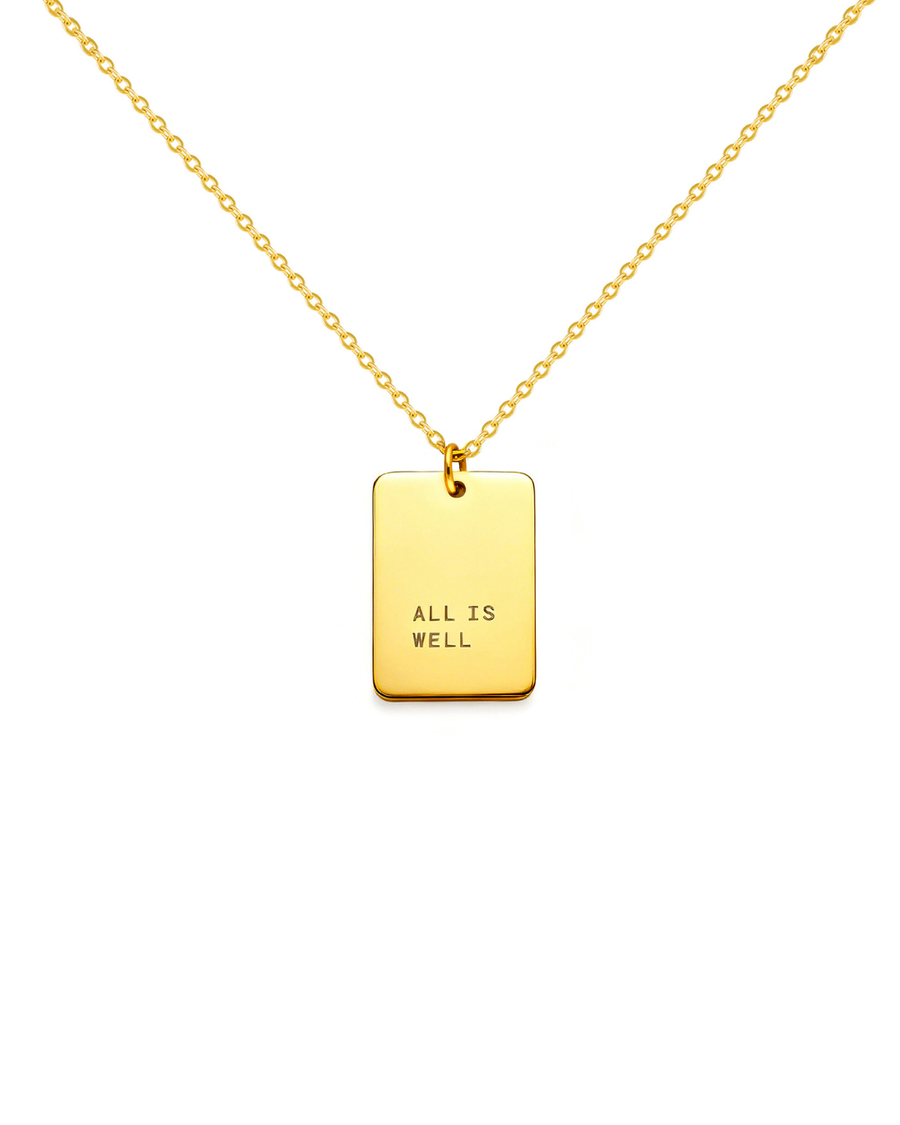 "All Is Well" Necklace - 18k gold plated