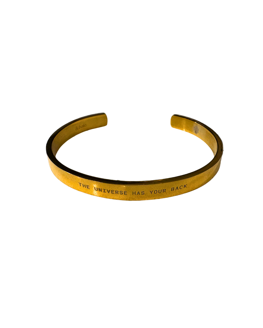 "The Universe Has Your Back" Cuff Bracelet - 18k gold plated