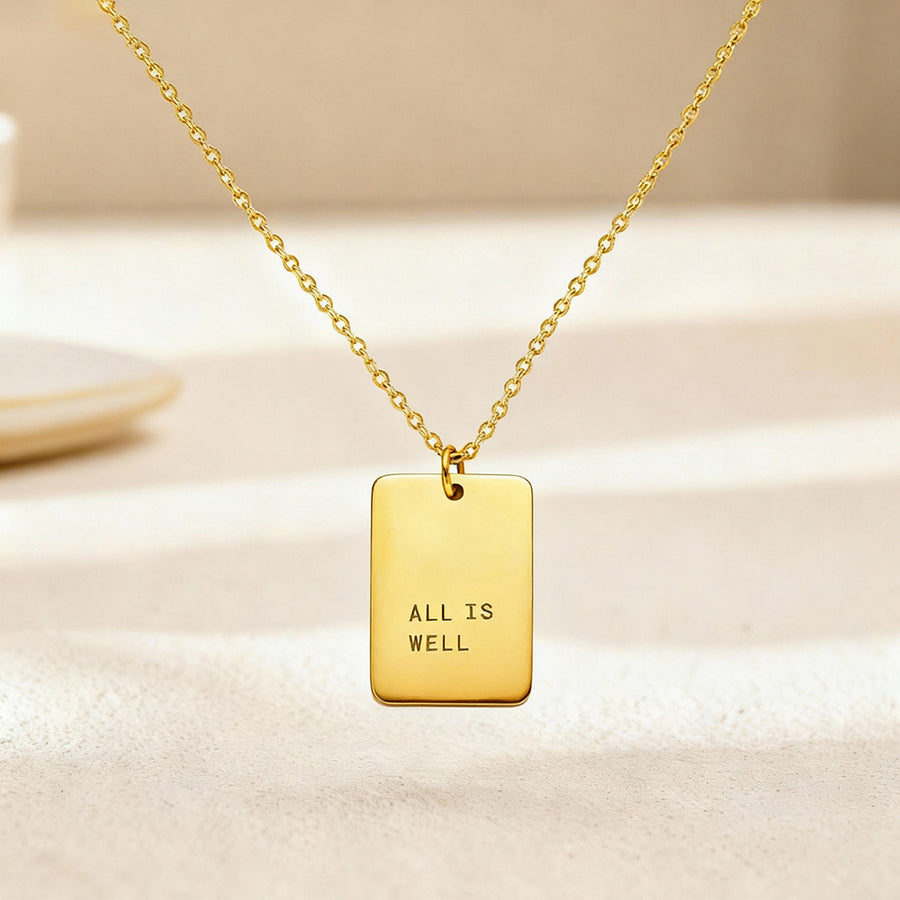 "All Is Well" Necklace - 18k gold plated